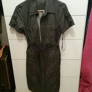 Calvin Klein military style shirt dress